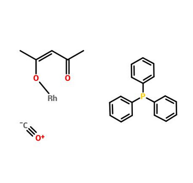 三苯基膦乙酰丙酮羰基铑(I)，CAS 25470-96-6，C24H22O3PRh，羰基乙酰丙酮三苯基磷基铑(I)