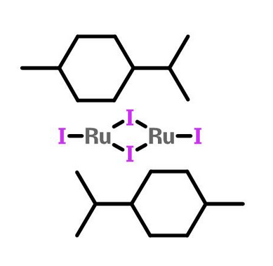 二碘(对伞花烃)钌(II)二聚体,CAS 90614-07-6,C20H28I4Ru2,二-Μ-碘双(对伞花烃)碘化钌