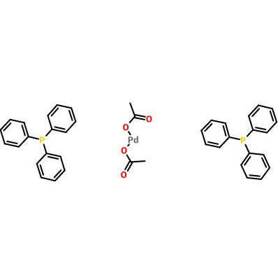 三苯基膦醋酸钯，CAS 14588-08-0，C40H36O4P2Pd，二(乙酰丙酮)三苯基膦钯
