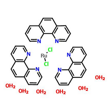 二氯三(1,10-菲咯啉)钌水合物,CAS 304695-79-2,C36H24N6Ru.2Cl.H2O,氯三(1,10-菲罗啉)钌