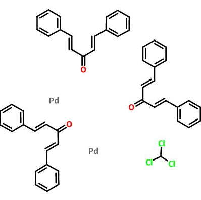 三(二亚苄基丙酮)二钯-氯仿加合物，CAS 52522-40-4，C52H43Cl3O3Pd2，二苄基丙酮钯