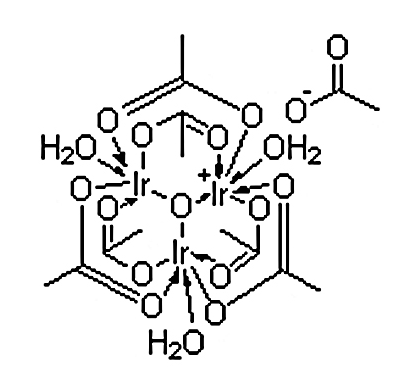 氧化醋酸铱三水合物,CAS 52705-52-9,C12H18Ir3O13.C2H3O2.3(H2O),醋酸铱